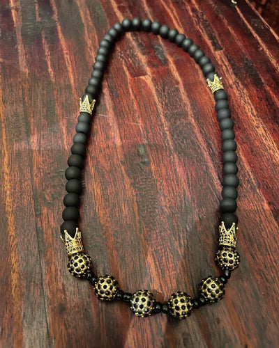 Royal Black and Gold Neck Ornament