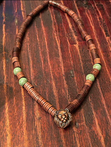 Lion King  (Green & Wood) Neck Ornament